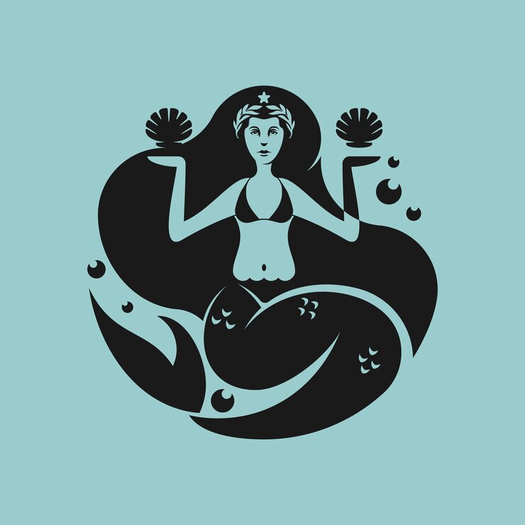 plantilla de logotipo de sirena simple y clara