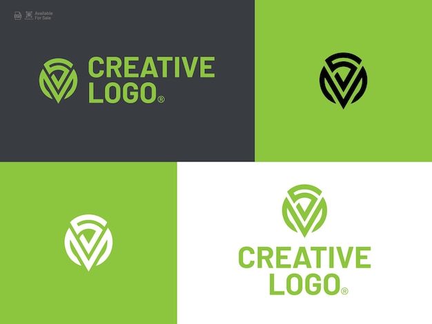 plantilla de logotipo SM de diseño plano