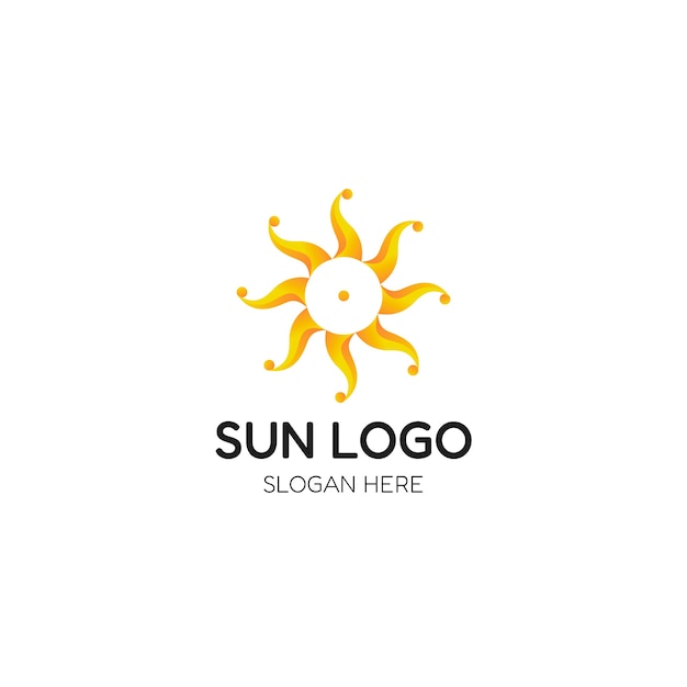 Vector plantilla de logotipo de sol degradado