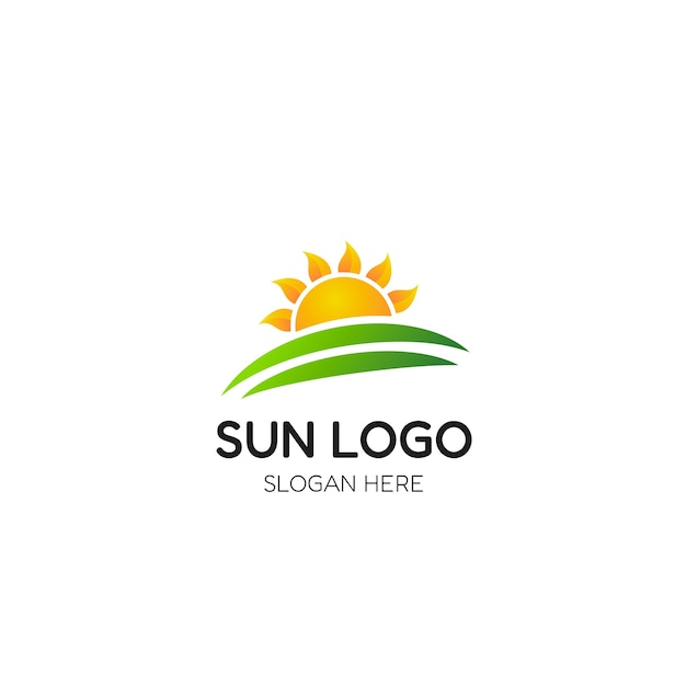 Vector plantilla de logotipo de sol degradado