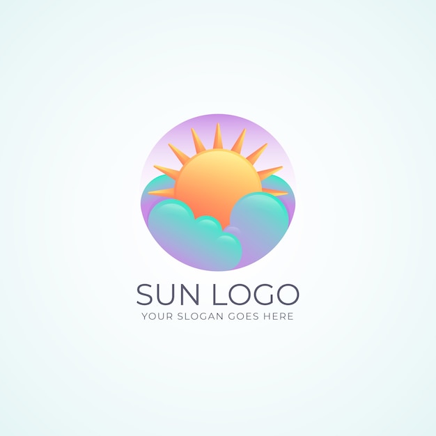 Vector plantilla de logotipo de sol degradado