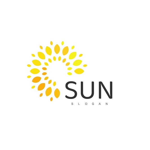 Plantilla de logotipo de sol, ilustración de diseño de iconos