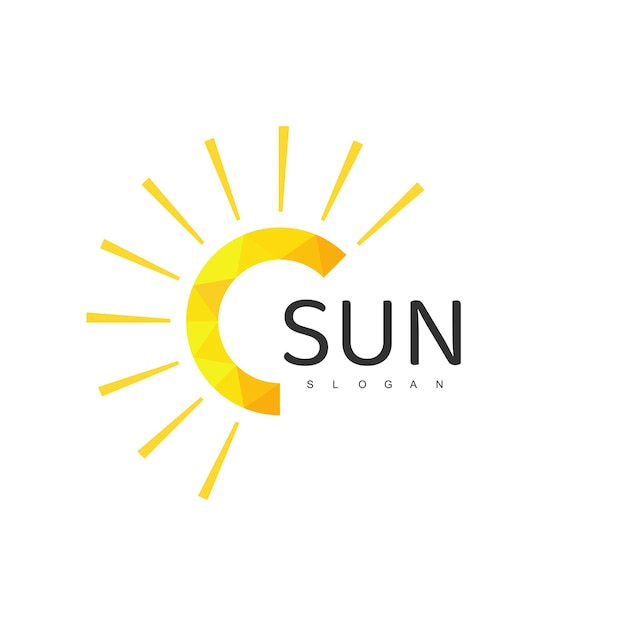 Plantilla de logotipo de sol, ilustración de diseño de iconos