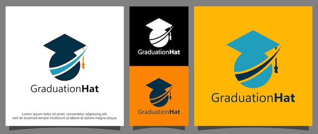Plantilla de logotipo de sombrero de graduación moderno