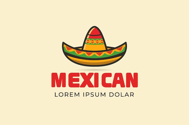 La plantilla del logotipo del sombrero mexicano