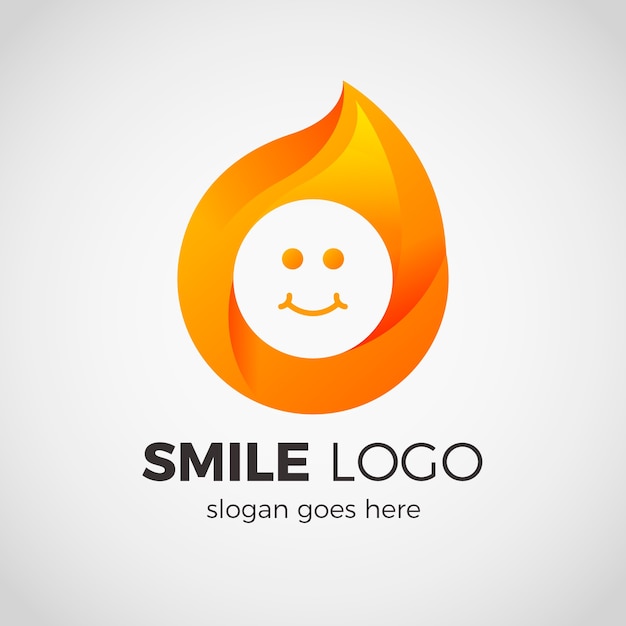 Vector plantilla de logotipo de sonrisa degradada