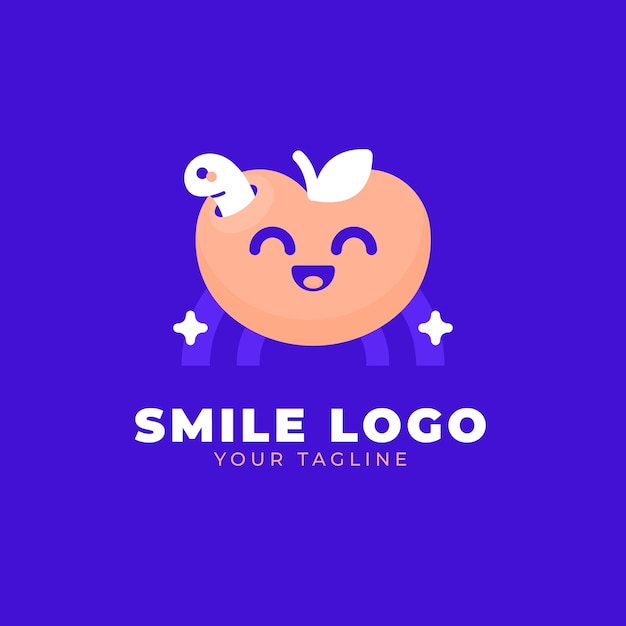 Vector plantilla de logotipo de sonrisa de diseño plano