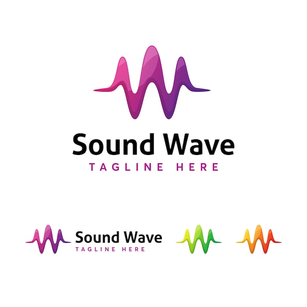 Plantilla de logotipo de sound wave