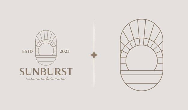 Plantilla de logotipo Sunset Wave Símbolo premium creativo universal Ilustración vectorial Plantilla de diseño minimalista creativo Símbolo para la identidad empresarial corporativa