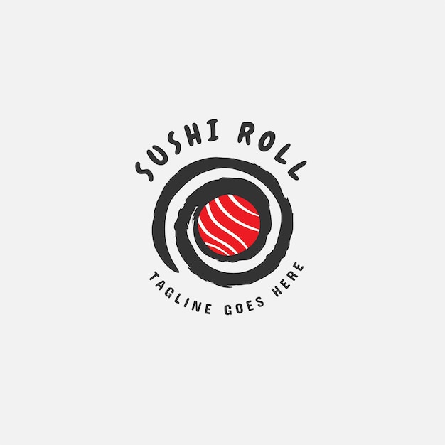 Plantilla de logotipo de sushi Cocina tradicional japonesa Icono de comida sabrosa Logotipo de vector de barra de sushi asiático