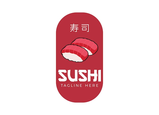 Plantilla de logotipo de sushi. Cocina tradicional japonesa, icono de comida sabrosa. logotipo vectorial de la barra de sushi asiático.