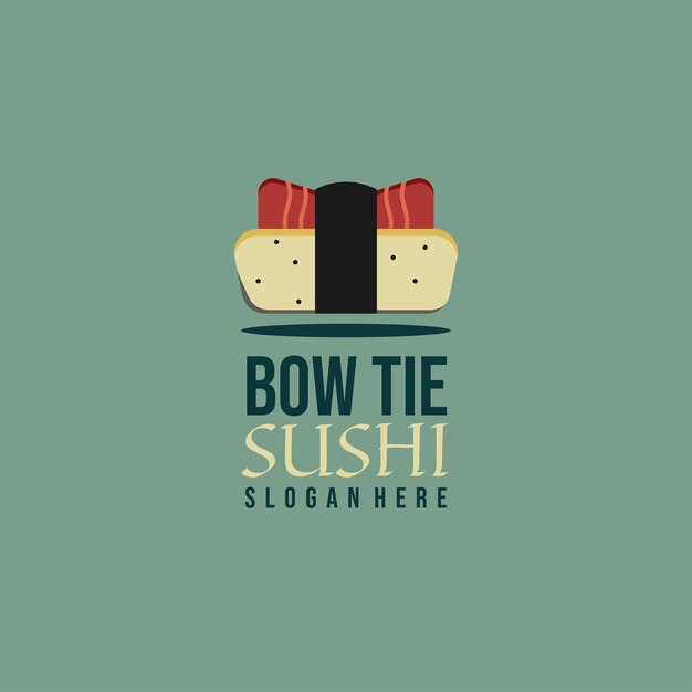 Vector plantilla de logotipo de sushi de pajarita plantilla de logotipo de restaurante de sushi ilustración vectorial