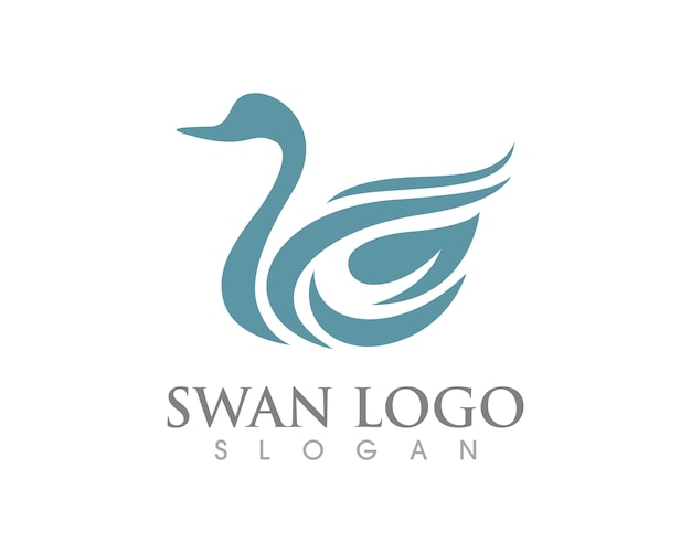 Plantilla de logotipo de swan