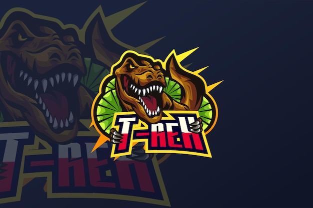 Plantilla de logotipo de t-rex- esport