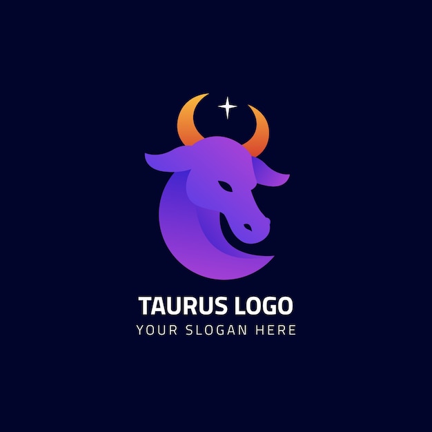 Vector plantilla de logotipo de tauro degradado