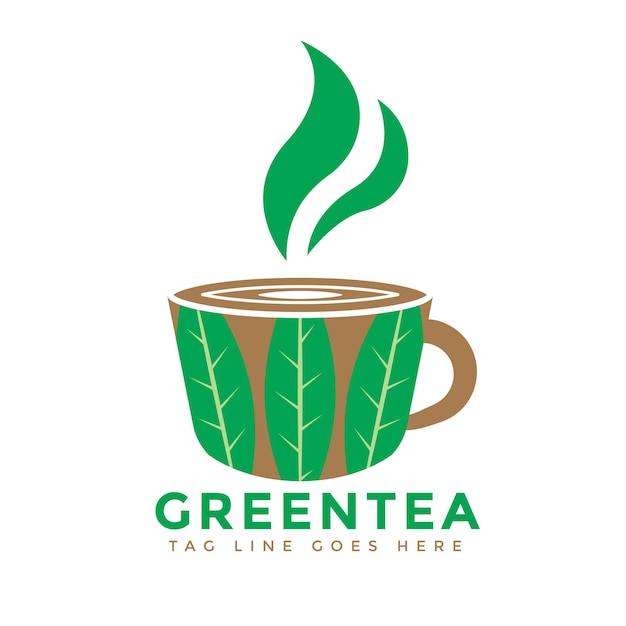 Plantilla de logotipo de té verde libre de vectores