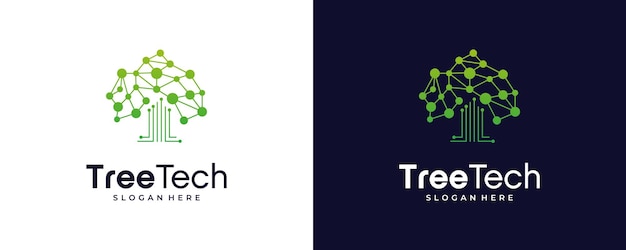 plantilla de logotipo de la tecnología del árbol de circuitos icono de negocio de concepto de tecnología digital innovador