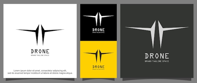 Vector plantilla de logotipo de tecnología de aviación de drones