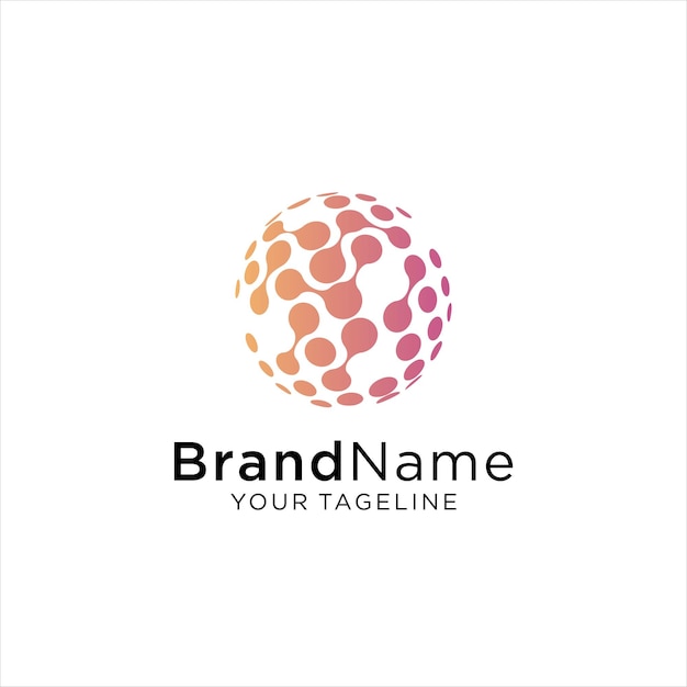 Plantilla de logotipo de tecnología de círculo abstracto moderno Base de datos de análisis avanzado Símbolo de logotipo