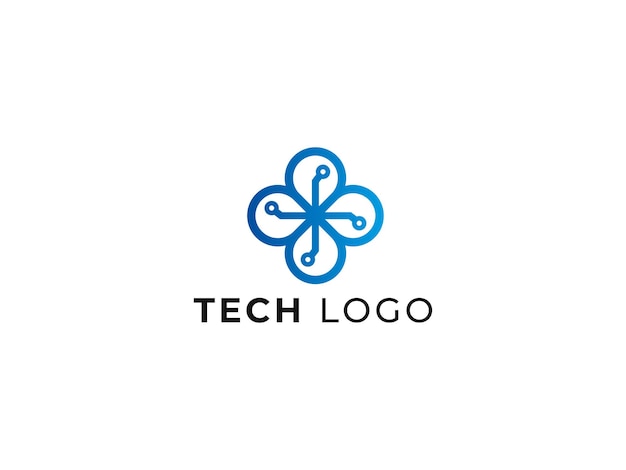 plantilla de logotipo de la tecnología de gradiente vectorial