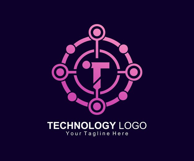 plantilla del logotipo de la tecnología de gradiente