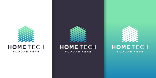 Plantilla de logotipo de tecnología para el hogar