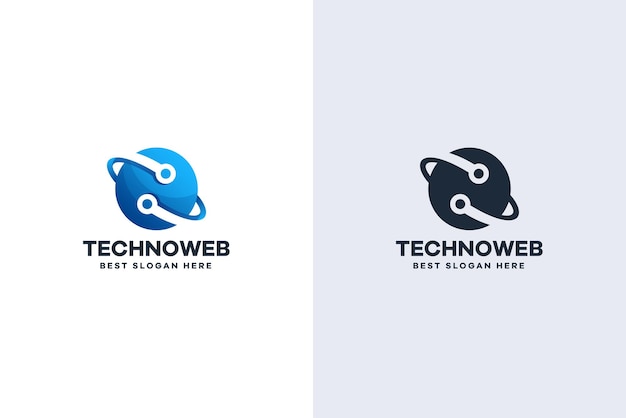 Plantilla de logotipo de tecnología moderna degradado