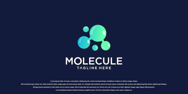 plantilla de logotipo de tecnología molecular con vector premium de concepto abstracto moderno