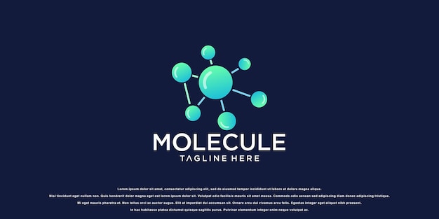 plantilla de logotipo de tecnología molecular con vector premium de concepto abstracto moderno
