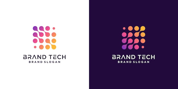 Plantilla de logotipo de tecnología de moléculas con concepto abstracto moderno premium vector parte 3