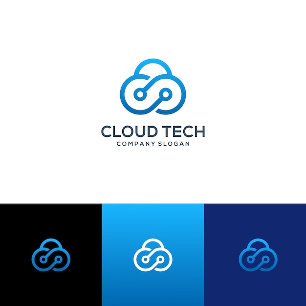 Plantilla de logotipo de tecnología en la nube