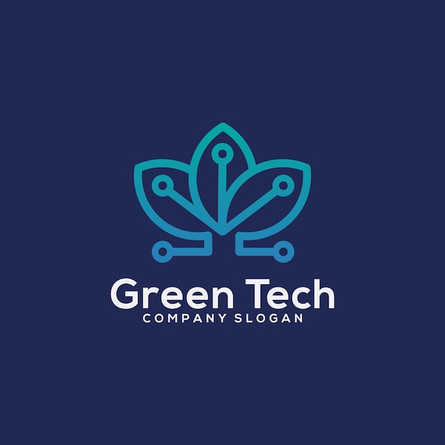 Plantilla de logotipo de tecnología verde