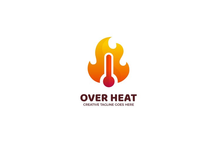 Vector plantilla de logotipo de temperatura excesiva