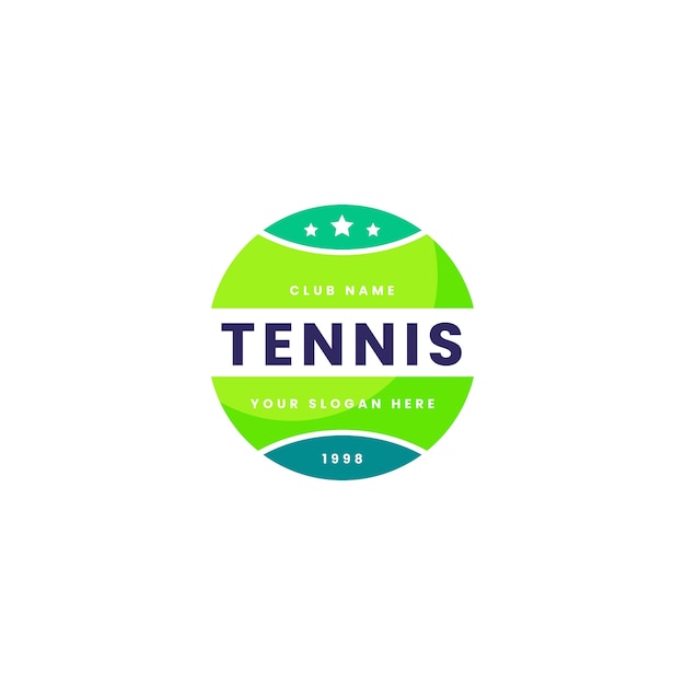 Plantilla de logotipo de tenis deportivo de diseño plano