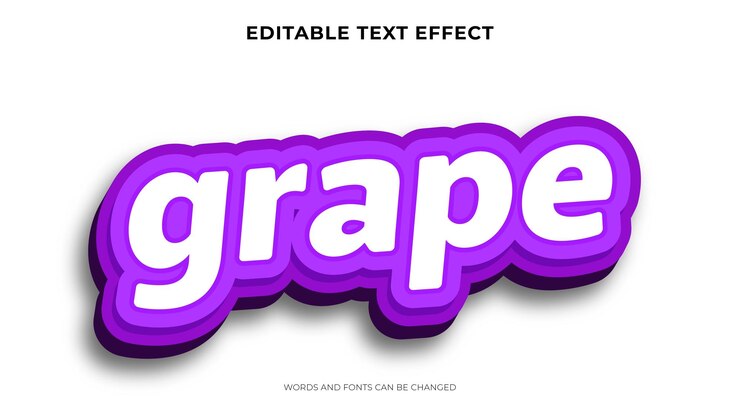 Vector plantilla de logotipo de texto de fruta de uva editable