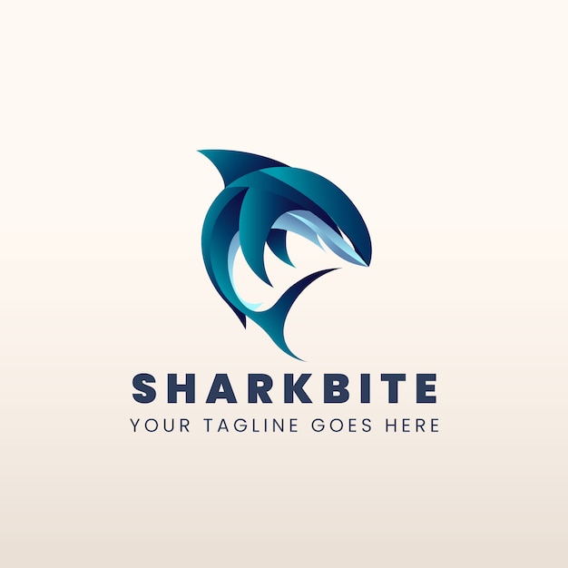 Plantilla de logotipo de tiburón de color degradado
