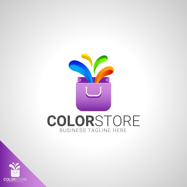 Vector plantilla de logotipo de tienda de colores