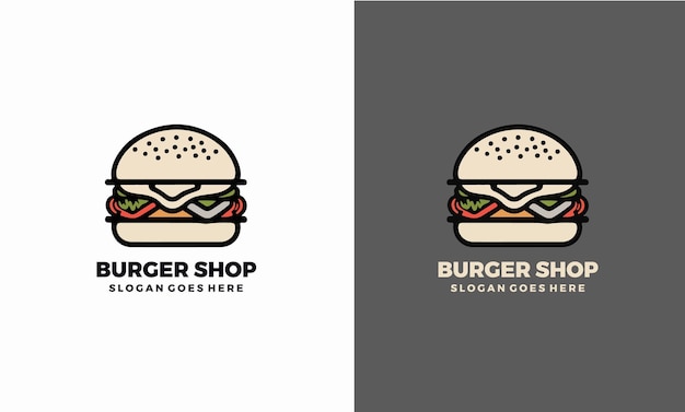 plantilla de logotipo de la tienda de hamburguesas Ilustración vectorial del logotipo de comida rápida