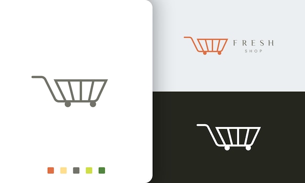 Plantilla de logotipo de tienda o carro con forma simple