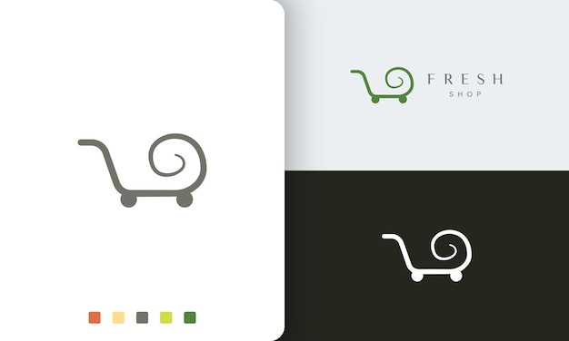 Plantilla de logotipo de tienda o carro con forma simple