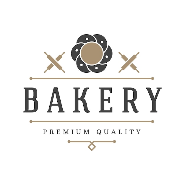 Plantilla de logotipo de la tienda de panadería Objeto vectorial e iconos para la etiqueta de la comida de pastelería o la insignia Diseño de emblemas de logotipo de comida de panadería Logotipo de café de silueta de pan