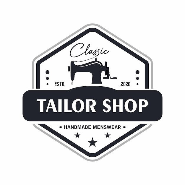plantilla de logotipo de la tienda de sastre concepto de sastre ilustración vectorial