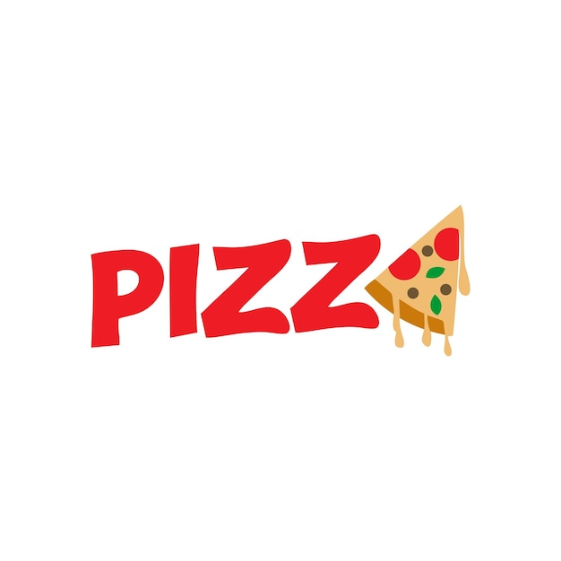 La plantilla de logotipo y tipografía de la pizza