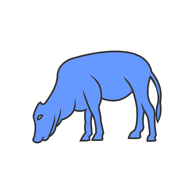 Vector plantilla de logotipo de toro en color azul claro