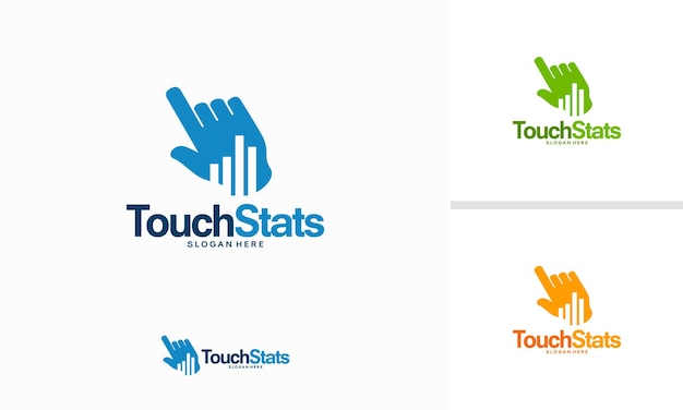 Plantilla de logotipo Touch Stats, Ilustración de vector de plantilla de logotipo de estadísticas en línea