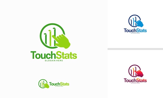 Plantilla de logotipo touch stats, ilustración de vector de plantilla de logotipo de estadísticas en línea