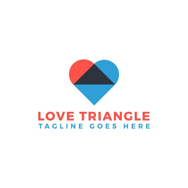 Plantilla de logotipo del triángulo del amor creativo