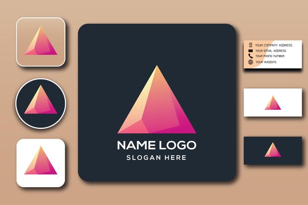 plantilla de logotipo de triángulo color fresco editable