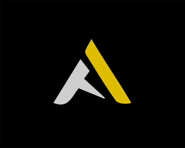 plantilla del logotipo del triángulo de letras TA