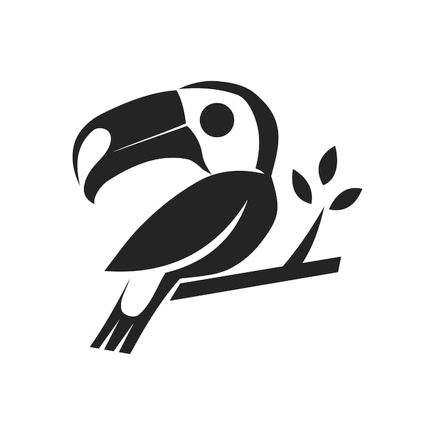 plantilla de logotipo de tucán icono de identidad de marca aislado resumen gráfico vectorial